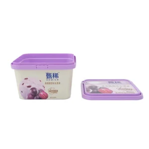 Custom Logo Printed Yogurt to Go Cup IML PP Square Yogurt Cup IML Yogurt Parfait Cups with Lids