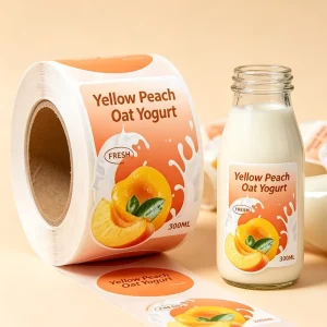 Custom Logo Waterproof Self adhesive Label Vinyl Milk Juice Beverage Packaging Label