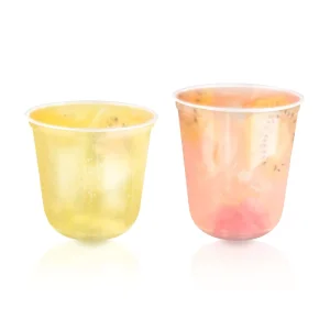 Custom Packaging Disposable Plastic Cups U Shape PET Smoothies Bubble Milk Tea Coffee Fruit Juice Cup with Lids for Cold Drinks