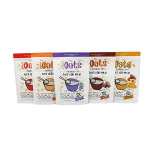 Custom Print Plastic 1kg Flat Bottom Food Grade Powder Granola Cereal Nuts Packaging Pouch Oat Porridge Ziplock Packaging Bags