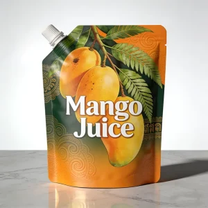 Custom Print Portable Waterproof Moisture Proof Stand Up Food Grade Mango Juice Maker Spout Pouch Bags for Vodka Beer