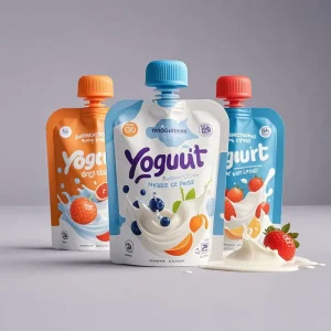 Custom Printed 100ml 250ml 500ml Plastic Stand Up Spout Pouch Yogurt Fruit Juice Milk Drink Food Packaging Bag