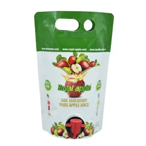 Custom Printed Drink Apple Juice Bag in Box Double Bottom Stand up Pouch Packaging with Tap