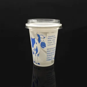 Custom Printed Eco Friendly Disposable White Milk Yogurt 300ml Plastic Cup Yoghurt Tubes Packaging
