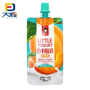 Custom Printed Fruit Juice Beverage Yogurt Packaging Stand up Spout Pouch Bag for Food Packaging