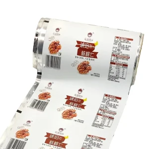 Custom Printed Nut Walnut Packaging Roll Film Laminated Aluminum Film Roll Snack Food Plastic Film Roll China Factory