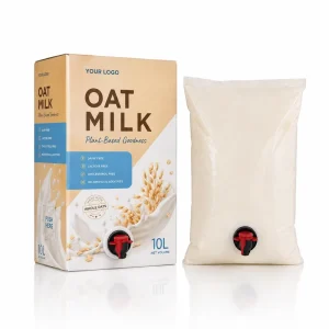 Custom Printed Oat Milk Bag in Box Packaging With Dispensing Valve Plant Based Beverage Liquid Box 10L
