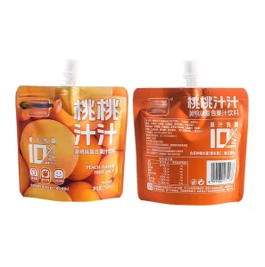 Custom Printed PET Material Food Grade Beverage Fruit Juice Packaging Smell Proof Stand Retort Spout Pouch