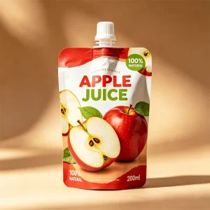 Custom Printing 200ml Fruit Juice Pouch Packing Food Grade Liquid Stand up Spout Bag Pouch for Apple Juice