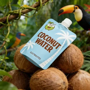 Custom Printing Stand up Spout Pouch Food Grade Refillable Juice Liquid Coconut Water Packaging Bag with Nozzle and Screw Cap