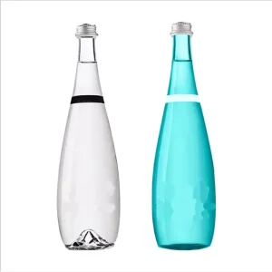Custom Screen Printed Mineral Water Glass Bottle 330ml 750ml Flint Glass Custom Lid for Sparkling Natural Water