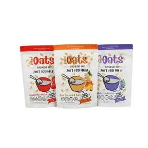 Custom Stand up Oat Packing Pouch Plastic clear Roasted Nuts Seed Food Whole Grain Rolled Oat Packaging Bag with Zipper