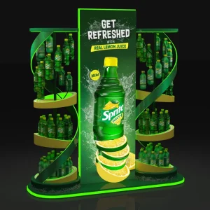 Custom Supermarket sprite Soft Drink Metal Display Unit