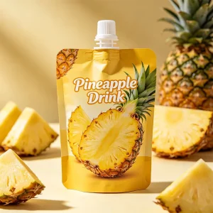 Custom logo Printing Fruit Juice Storage Bags Stand up Spout Pouch Pineapple Juice Packing Bag