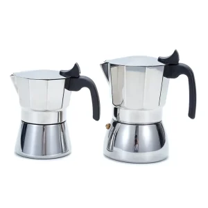 Custom made Classic Italian Modern Portable Eco Friendly Moka Pot Lid 3/6 Cups Capacity Stainless Steel Stovetop Espresso Coffee