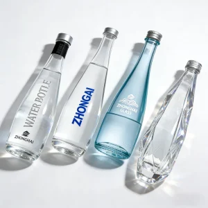 Customized 330ml 500ml 750ml Premium Super Flint Drinking Mineral Water Sparkling Water Glass Bottles With Screw Cap