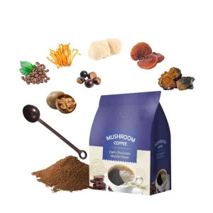 Customized Dark Chocolate Mocha Naturally High Caffeine Superfood Mushroom Organic Mushroom Coffee