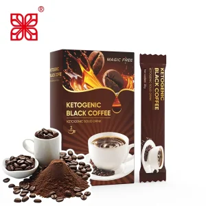 Customized Flavor Weight Loss Keto Black Coffee Powder Slimming OEM Mushroom Instant Black Coffee Supports Energy & Metabolism