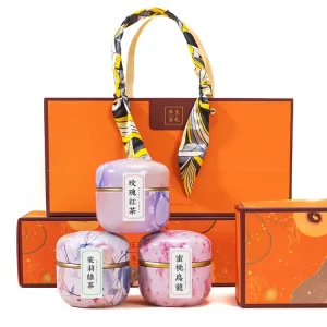 Customized Multi flavor Tea Tinplate Can Packaging Box Cardboard Paper Luxury Tea Gift Box