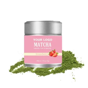 Customized Strawberry Flavor Ceremonial Grade Matcha Green Tea Powder Strawberry Matcha Powder