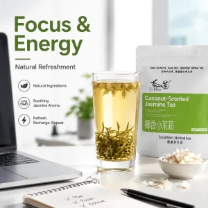 Daily Wellness Coconut Jasmine Health Tea 114g 12 Bags Caffeine Free Phoenix Tail Silver Needle Fresh Jasmine Petals Creamy Tea