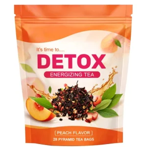 Detox Energizing Tea Peach Flavor Pyramid Tea Bags OEM ODM Private Label Herbal Wellness Tea Custom Blend Formula Pro
