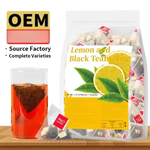 Detoxification Weight Loss Herbal Lemon Flavored Black Tea 30 Packs Mixed with Fresh Packaging Skin Beauty and Whitening