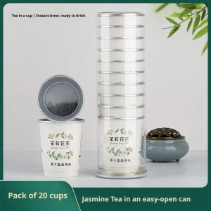 Disposable Tea Cups 20 Cups for Brewing Jasmine Tea Green Tea Black Tea Pu erh Tea and Tieguanyin Tea
