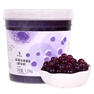 Doking Factory High Quality HALAL OEM Boba Milk Tea Material Special Bubble Tea Ingredient Blueberry Popping Boba