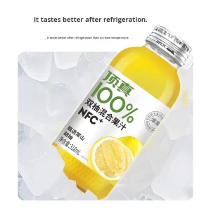 Double Pomelo Mixed Juice Puree Colored Low Fat Naturally Refreshing Daily NFC Glass Bottle 318ml HALAL Certified
