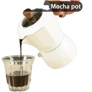 Double Valve Reusable Handheld Portable Aluminium Mocha Pot Office & Household Electric Automatic Coffee Pot Set
