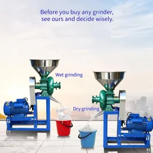 Dry and Wet Electric Mill for Rice Flour Corn Soy Milk Peanut Commercial Home Grain Pulverizer Multi Purpose Grain Grinder