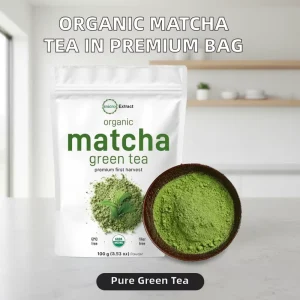 EU Certified Organic Matcha Green Tea Powder Culinary Grade Instant Green Tea Powder in Bags for Cooking and Drinks