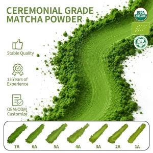 EU&NOP Organic Free Sample Private Label Ceremonial Grade Matcha Green Tea Extract Instant Tea Powder Tea Tin 30g