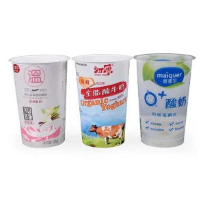 Eco Friendly Durable Custom logo Printed IML Disposable Round 180ml pp Yogurt Plastic Containers