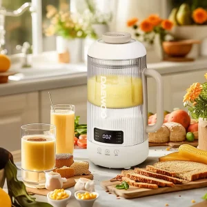 Electric 500W 1200ml Stainless Steel Container Auto Clean Soybean Maker Almond Milk Blender Household Nutmilk Machine