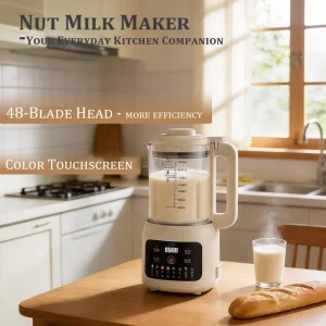 Electric Automatic 1.4L 1.6L 1.8L 800W Household Glass Container Touch Control Plant Based Nut Oat Almond Milk Soy Milk Maker