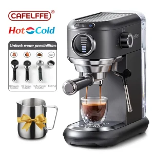 Electric Stainless Steel Programmable 4 in 1 Espresso Machine Milk Frother 20 Bar Pressure Household Compatible