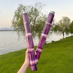 Empty Sugarcane Bamboo Shaped PET Plastic Beverage Bottles 400/650ml with Aluminum or Plastic Screw Cap