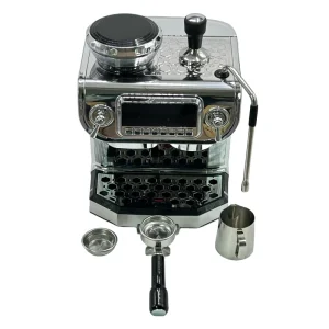 Espresso Coffee Maker Machine 15 Bar Pump Commercial Semi Automatic Grinder Stainless Steel Household Car Use