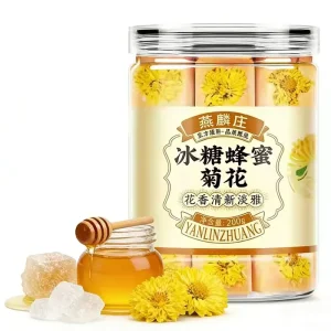 Factory Chrysanthemum Tea with Rock Sugar Honey Cubes 200g Canned Flower Tea Blend for Soothing Wellness