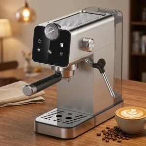 Factory Direct Digital Display Household Espresso Machine with Pressure Gauge Single Double Cup Coffee Maker for Daily Use