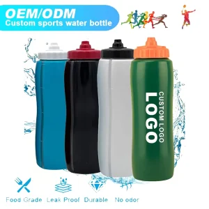 Factory Direct Food Grade Lightweight 1L Portable Sports Water Bottle With Flip Lid for Tennis and Soccer Training