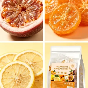 Factory Direct Premium Passion Fruit Kumquat Lemon Herbal Tea Bags Sugar Free Caffeine Free Custom Formula