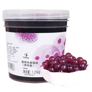Factory Discount Price Boba Ball OEM Milk Tea Materials Bubble Tea Boba Fruit Juice Grape Flavor Popping Boba