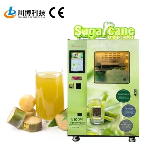 Factory Fully Automatic Sugarcane Juice Vending Machine After Insertion the Machine Automatically Completes Peeling Pressing
