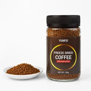 Factory High Solubility Pure Black Instant Coffee Granule Private Label Arabica Robusta Bulk Freeze Dried Coffee