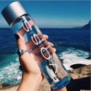 Factory Price 300ml 500ml 800ml Voss Glass Water Bottle Juice Beverage Bottle with Plastic Lid