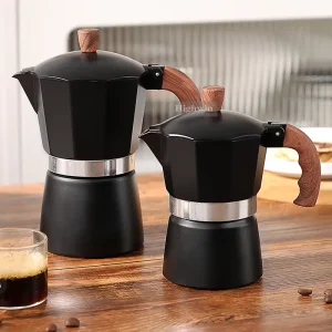 Factory Price Espresso Black Painting Stovetop Aluminum Alloy Portable Coffee Maker Moka Pot