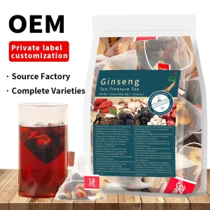 Factory Supply Ginseng Five Treasures Tea Natural Mixed Herbal Kidney Support Tea for Men Bulk Custom Packaging